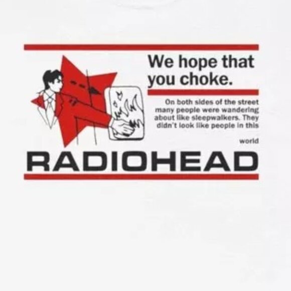 Radiohead T-Shirt We Hope That You Choke Music Band Fan Gift Graphic Tee 96 - Picture 2 of 5